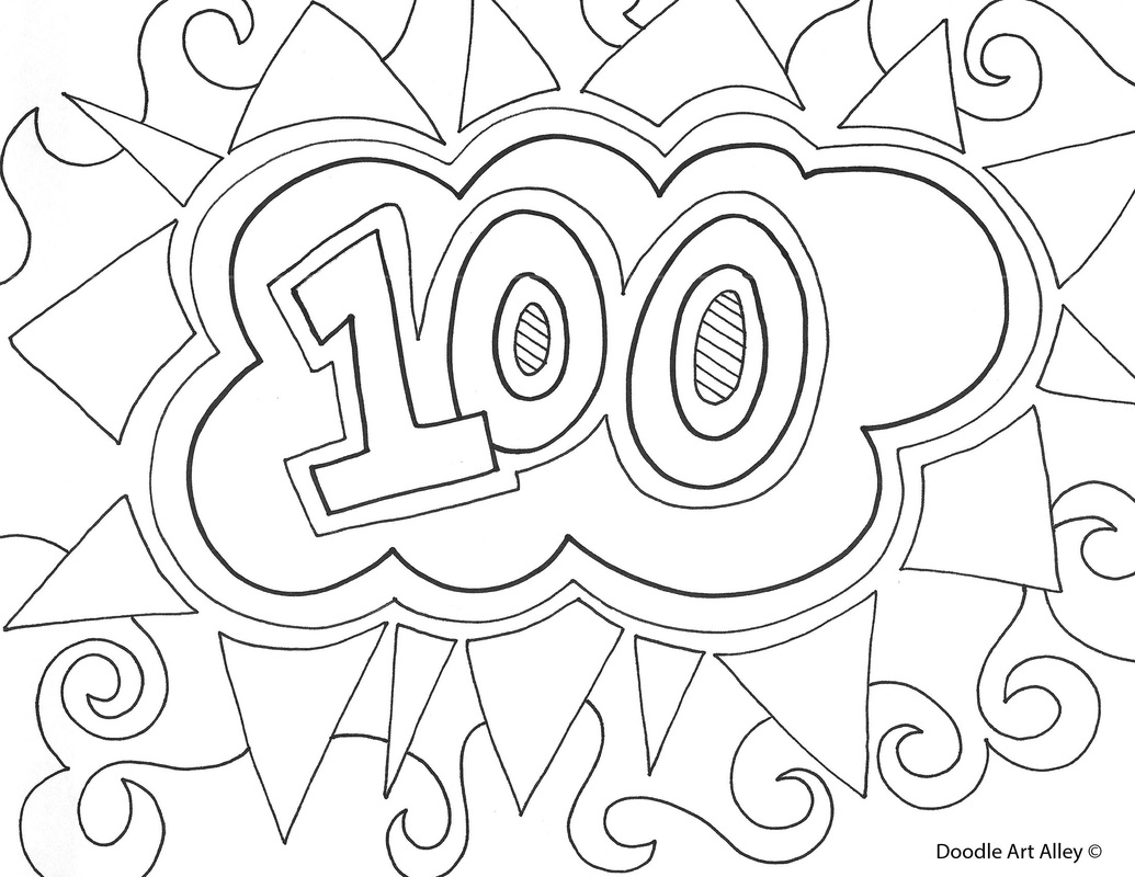 100th Day Coloring Page Free Printable