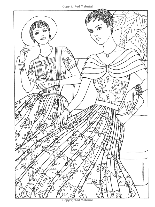 coloring 1950s adult books creative haven printable fabulous fashions colouring getcolorings coloriages sheets colorings