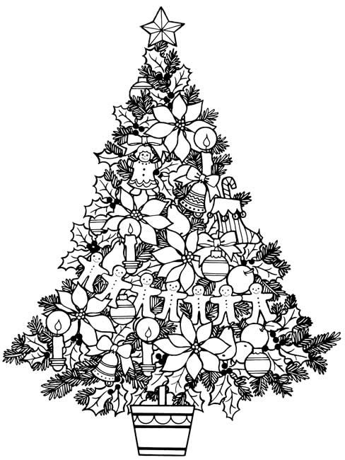 Adult Christmas Tree Coloring Pages At Free Printable Colorings Pages To 2172