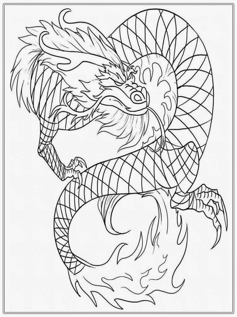 Dragon Coloring Pages For Adults Easy - Draw-willy