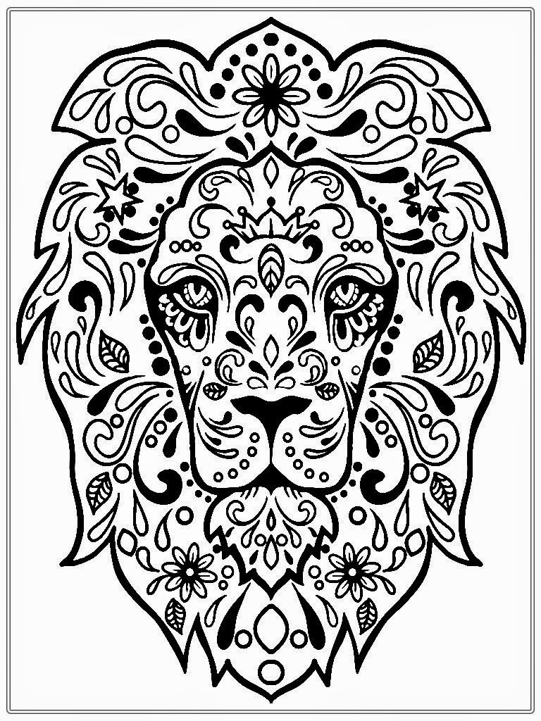 768x1024 Chic Inspiration Lion Coloring Pages Adult Face ColoringStar