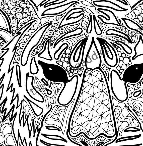 Adult Coloring Pages Tiger at GetColorings.com   Free printable ...