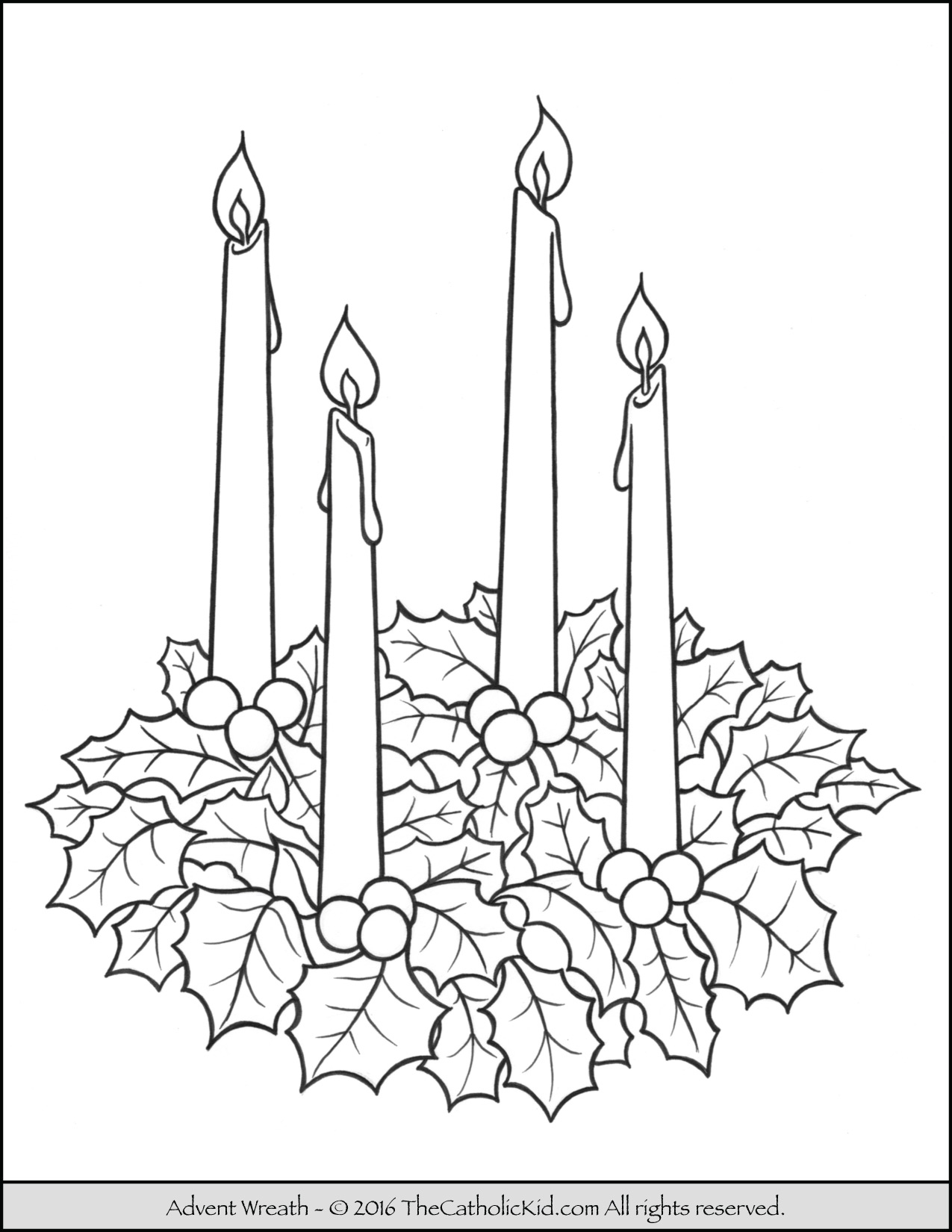 Advent Wreath Coloring Pages Printable at Free