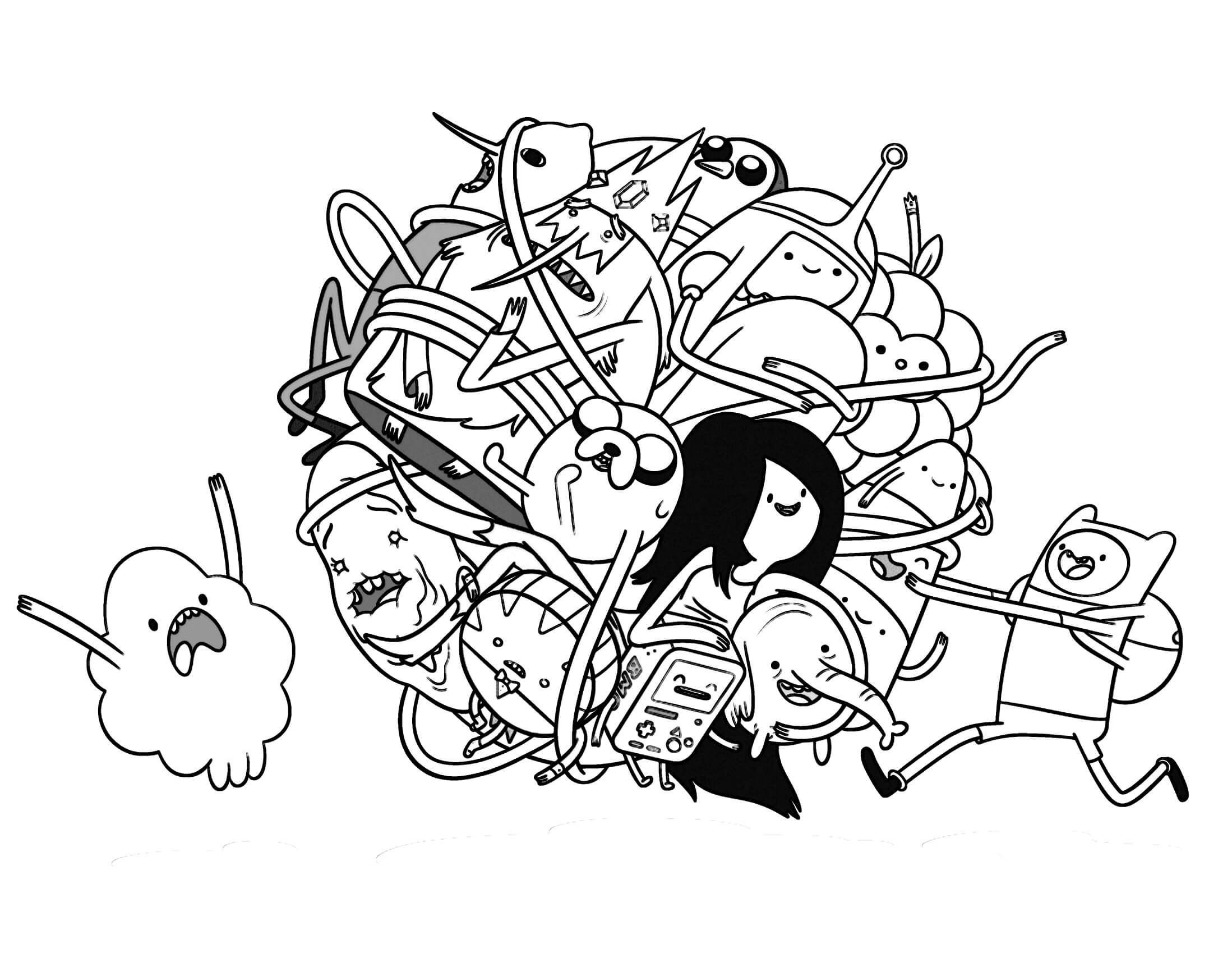 Adventure Time Coloring Pages All Characters at GetColorings.com | Free