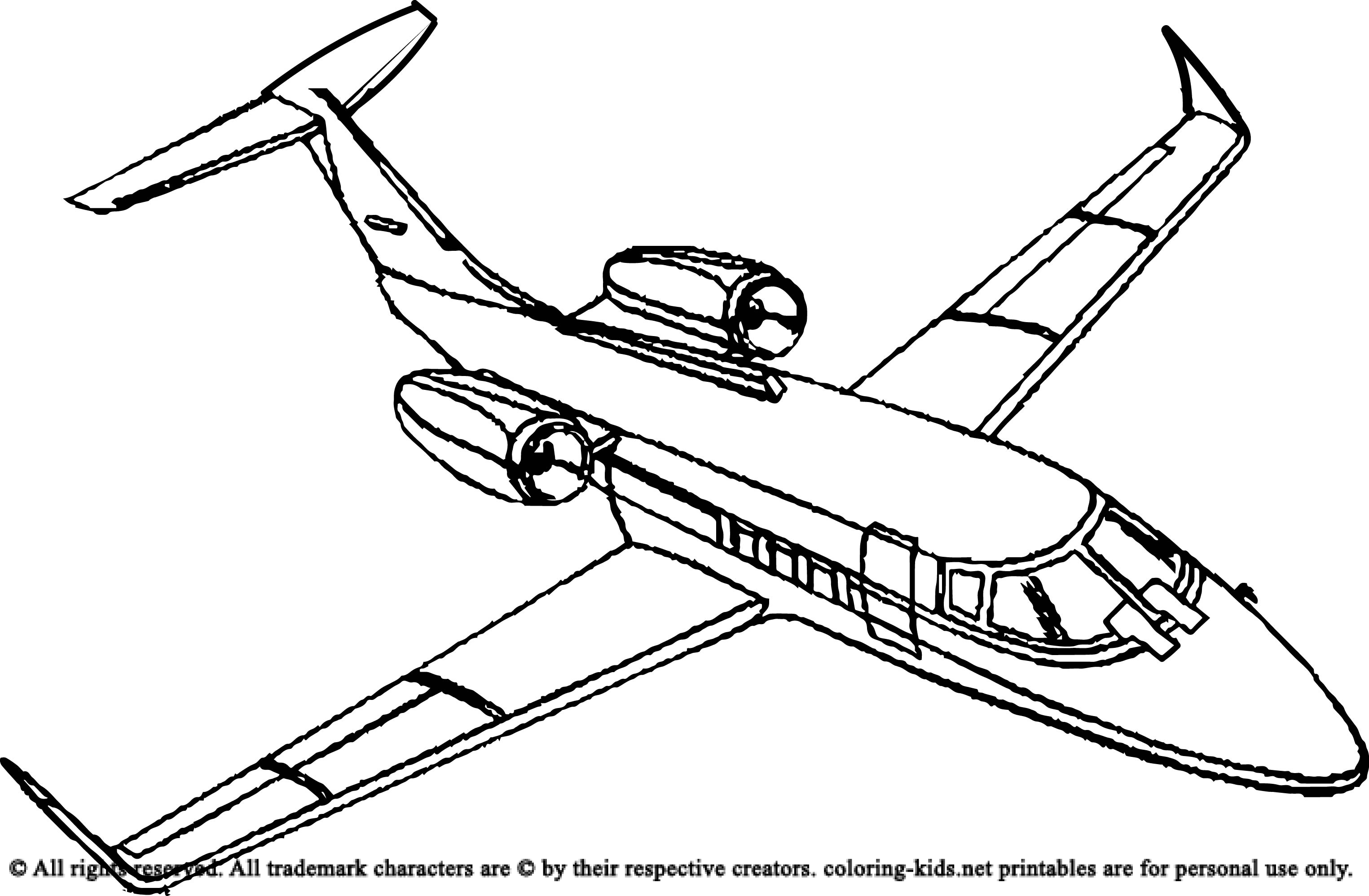 airplane printable coloring page