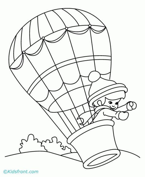 597x730 Hot Air Balloon Coloring Page To Print Transportation