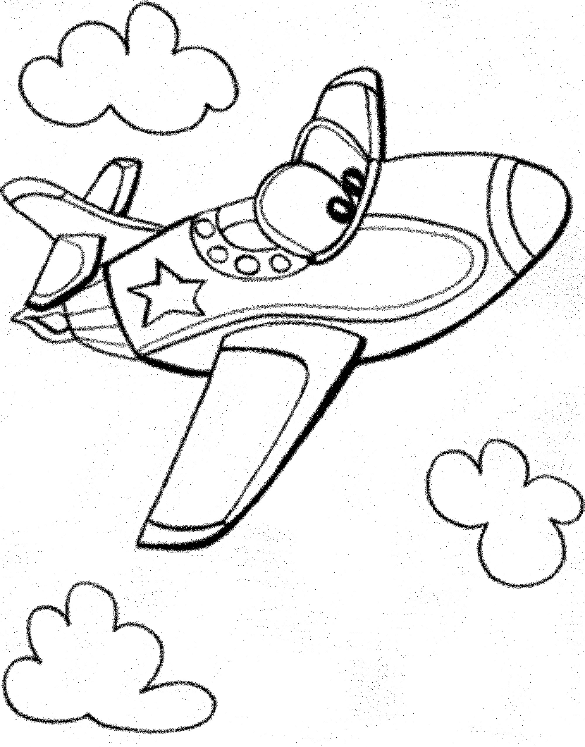 airplane coloring page for kids