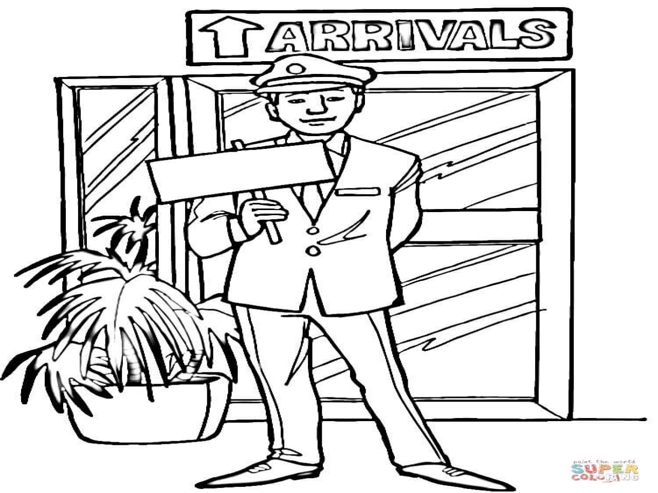 113 Cartoon Airport Coloring Pages with disney character