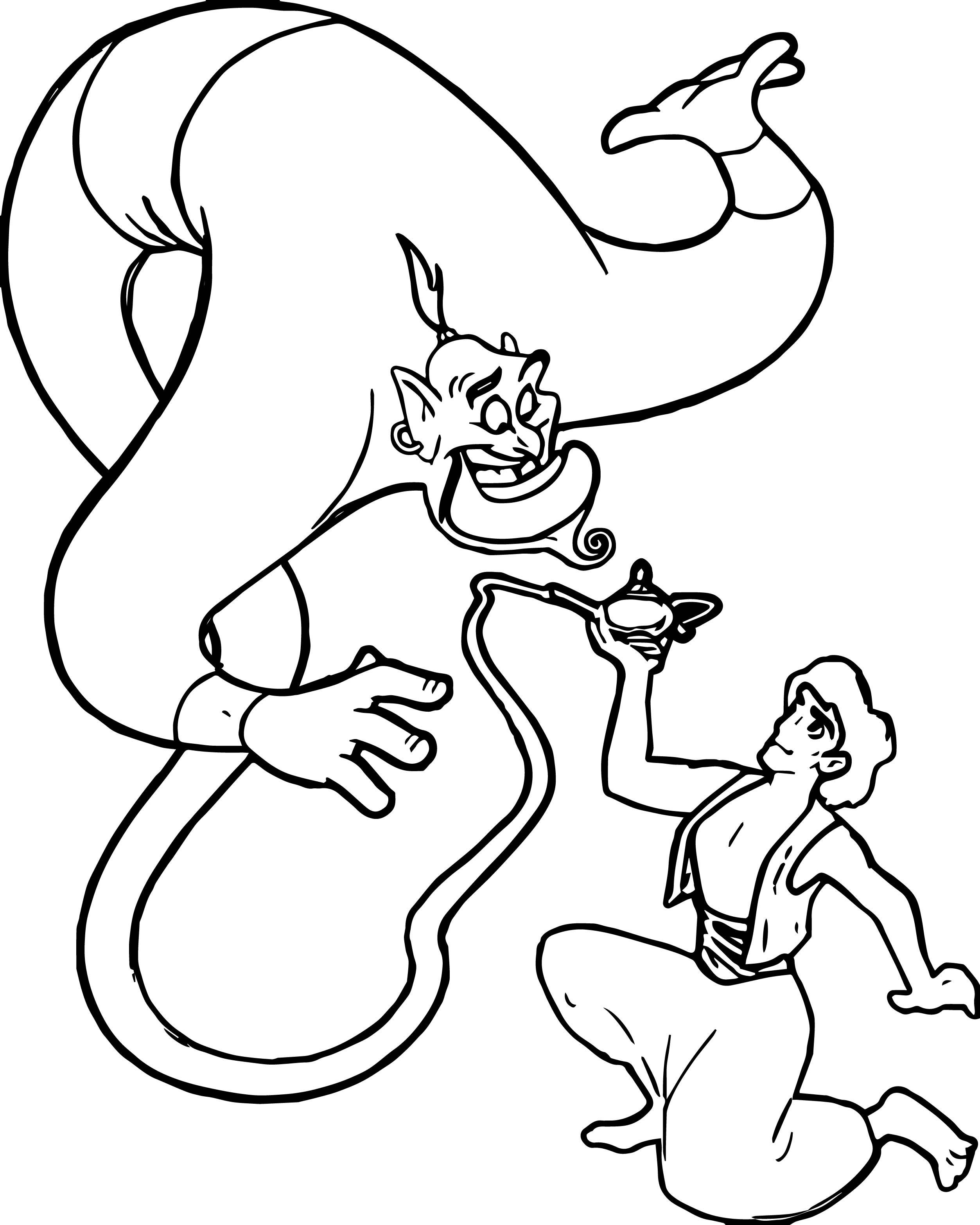 Aladdin Genie Coloring Pages at Free printable