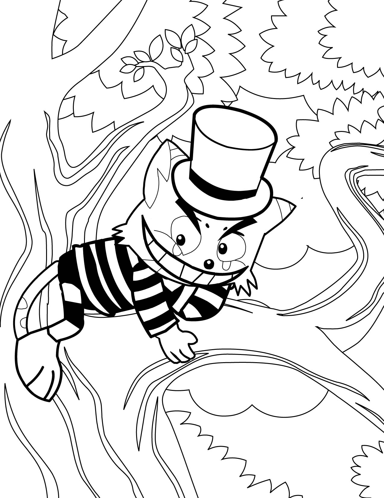 Alice In Wonderland Cat Coloring Pages at GetColorings.com | Free