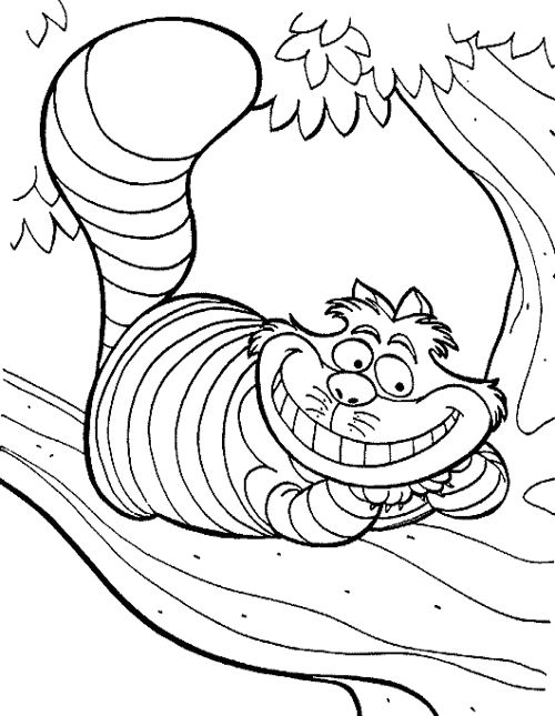 Alice In Wonderland Cat Coloring Pages at GetColorings.com | Free