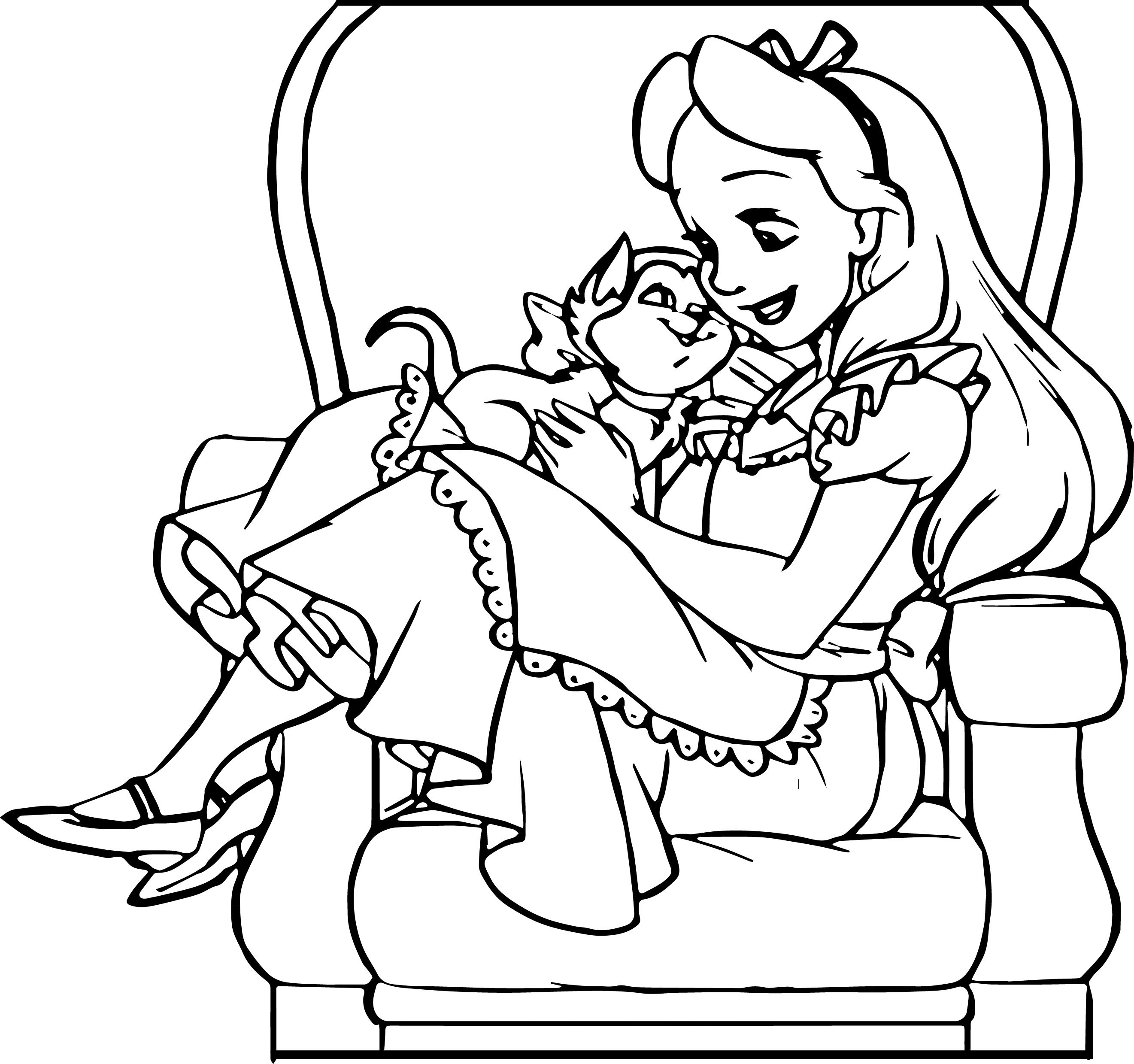 Alice In Wonderland Cat Coloring Pages At GetColorings Free 