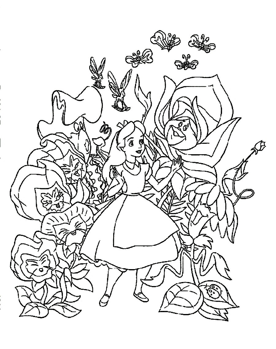 Alice In Wonderland Coloring Pages For Adults at