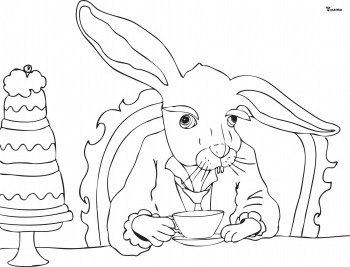 Alice In Wonderland Tea Party Coloring Pages at GetColorings.com | Free