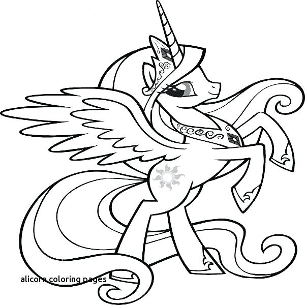 600x600 Alicorn Coloring Pages My Little Pony Princess For