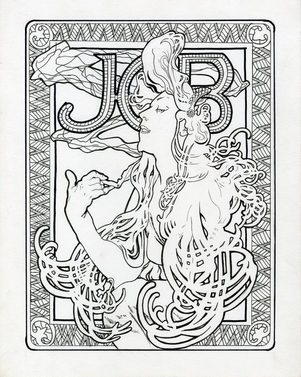 Alphonse Mucha Coloring Pages At GetColorings Free Printable