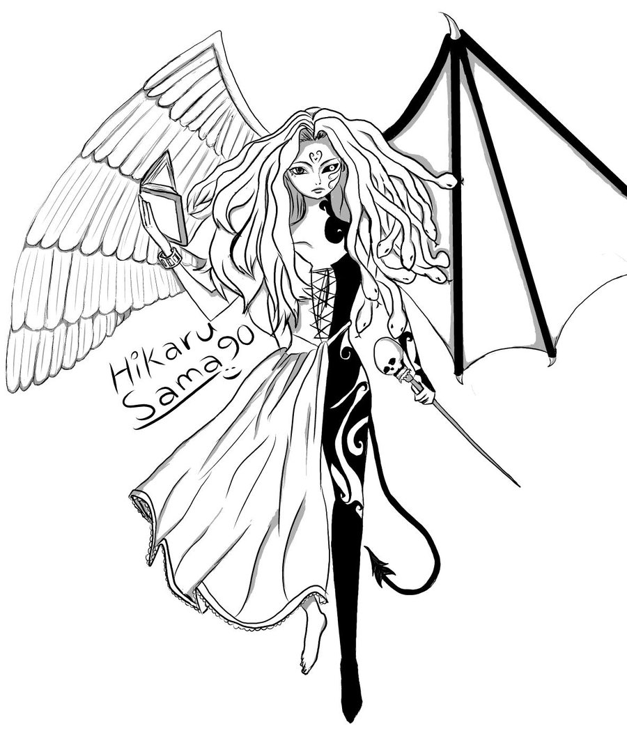 Angels And Demons Coloring Pages at GetColorings.com | Free printable