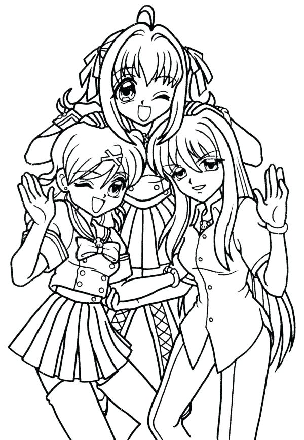 Anime Best Friends Coloring Pages at GetColoringscom