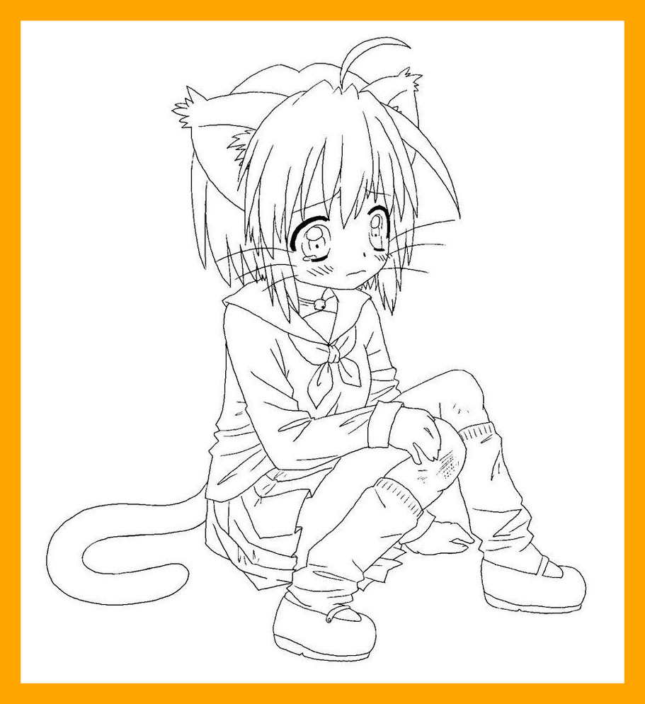 Anime Cat Coloring Pages at GetColorings.com | Free printable colorings