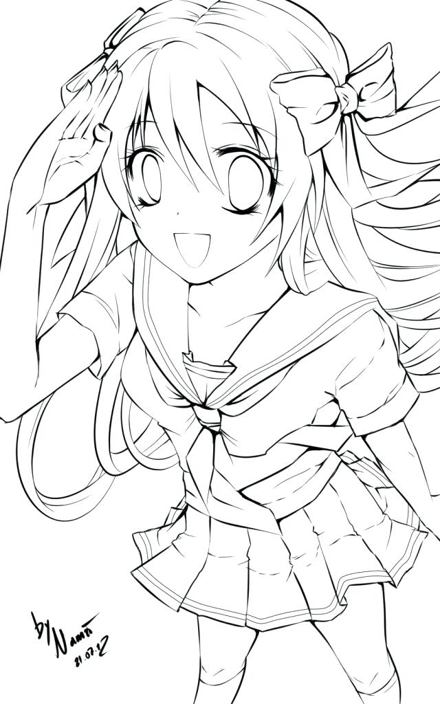 Anime Cat Girl Coloring Pages at GetColorings.com | Free printable