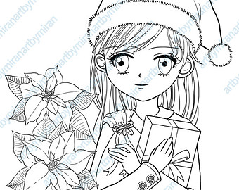 Anime Christmas Coloring Pages at GetColorings.com | Free printable