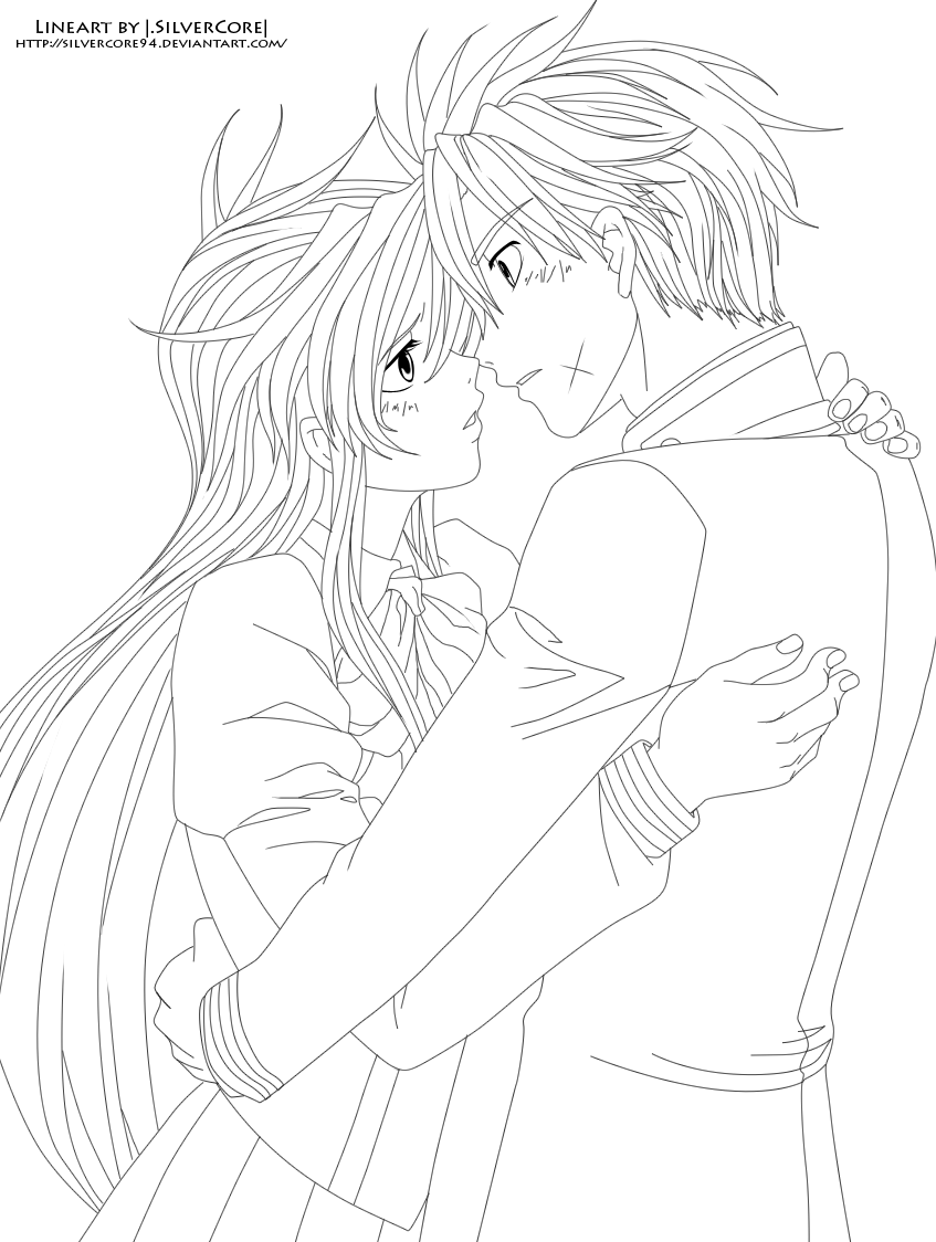 Anime Couple Coloring Pages at Free printable