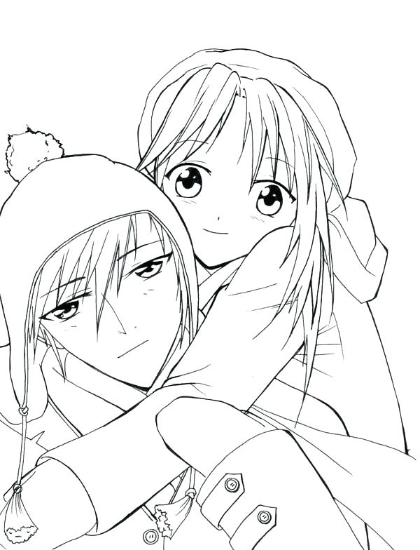 Anime Couple Coloring Pages at GetColorings.com | Free printable