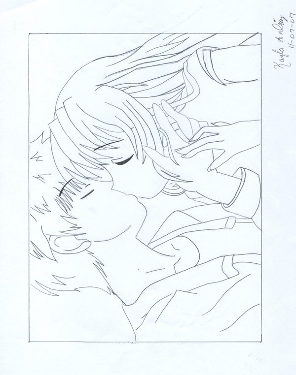 Anime Kissing Coloring Pages at GetColorings.com | Free printable