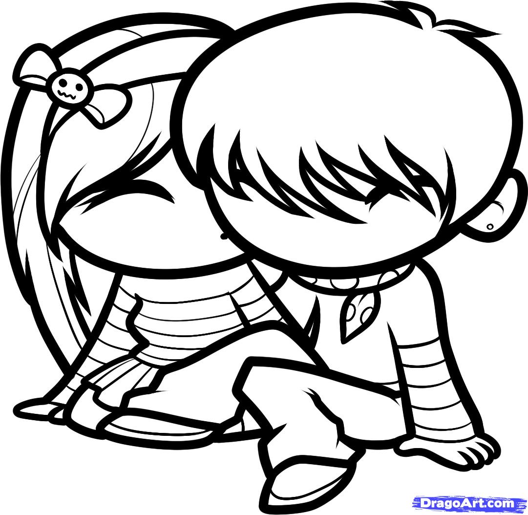 Anime Love Coloring Pages at Free printable