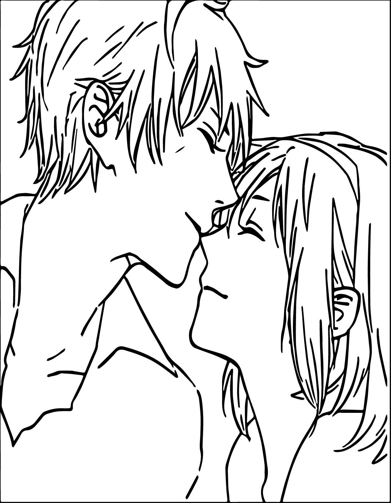 Anime Love Coloring Pages at Free printable