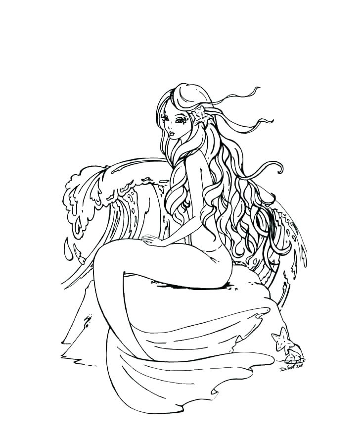 134 Cute Coloring Pages Of Anime Mermaids with Animal character