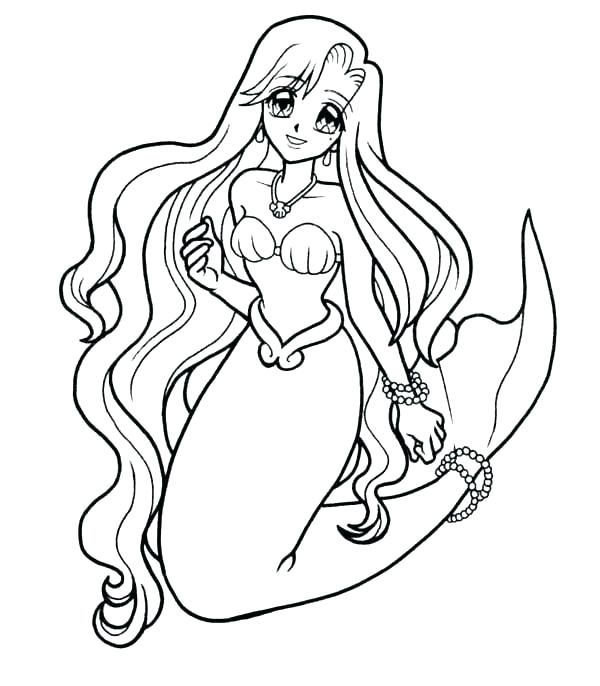 Anime Mermaid Coloring Pages at GetColoringscom Free