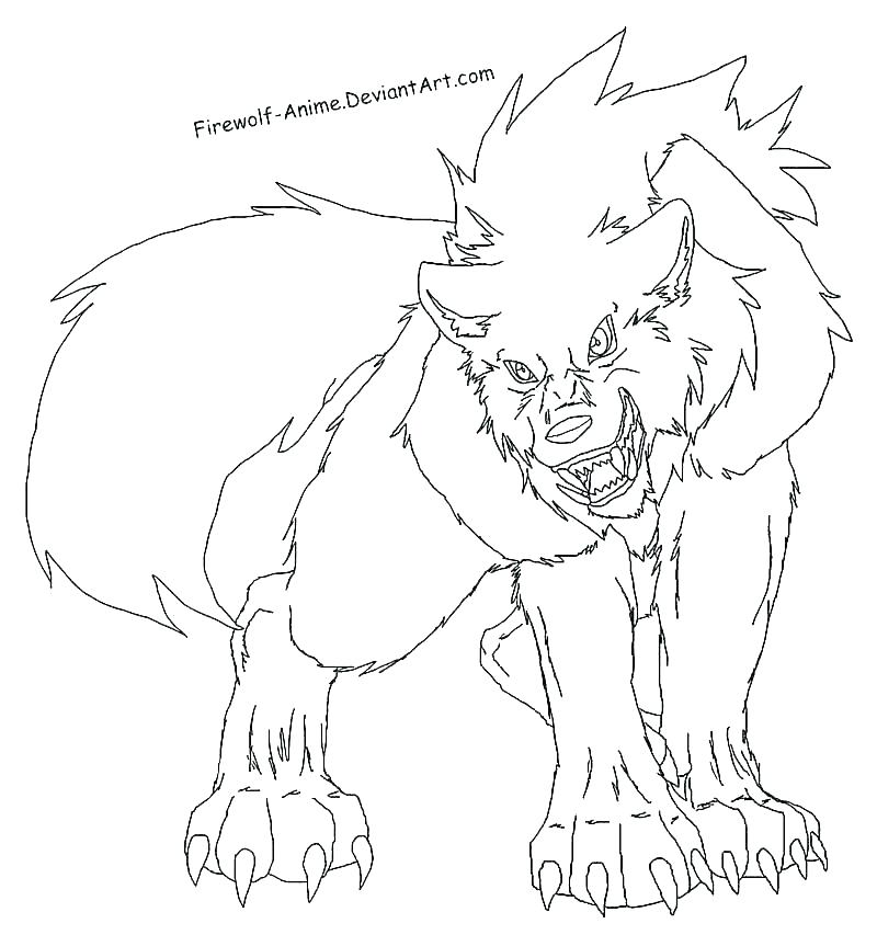Anime Wolf Coloring Pages at Free printable