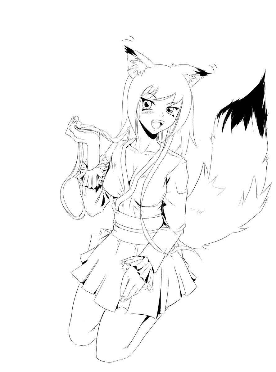 Anime Wolf Girl Coloring Pages at GetColorings.com   Free ...