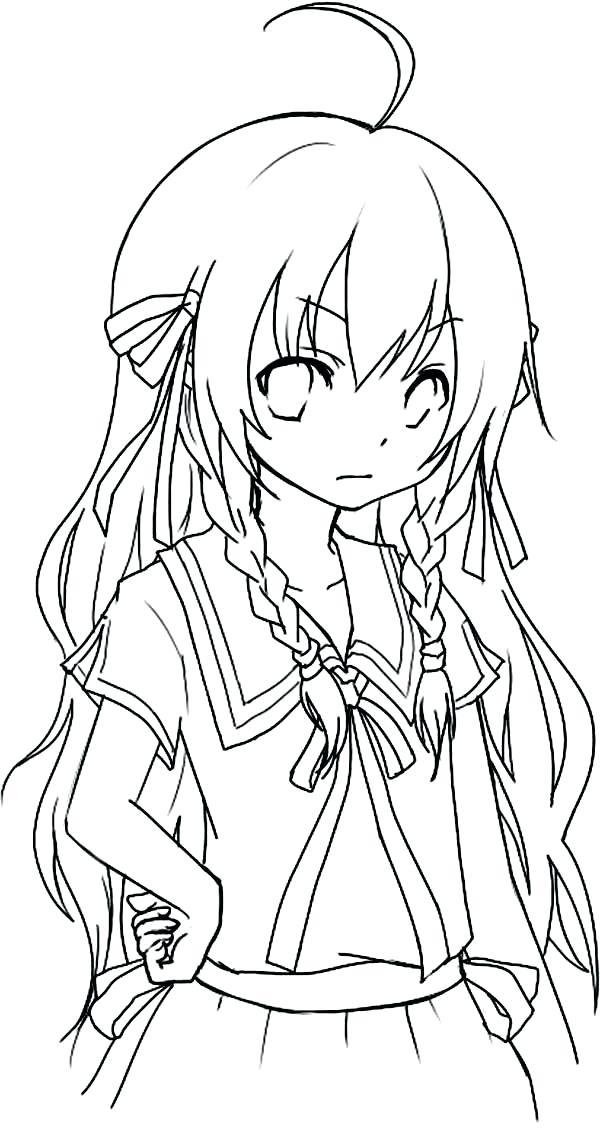 anime wolf girl coloring pages