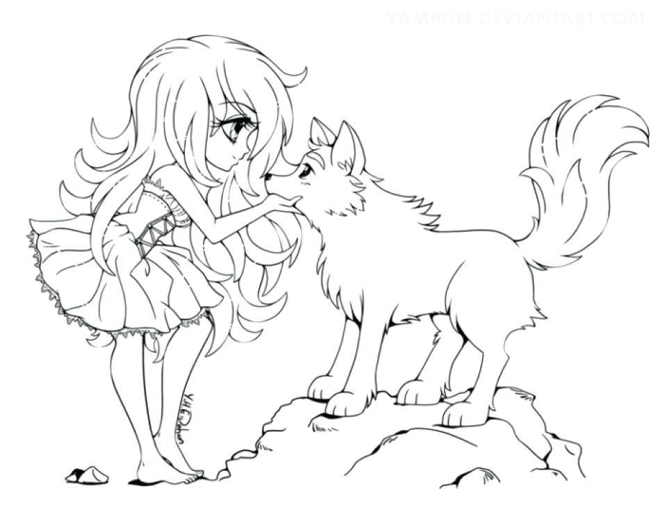 Anime Wolf Girl Coloring Pages at GetColorings.com | Free printable