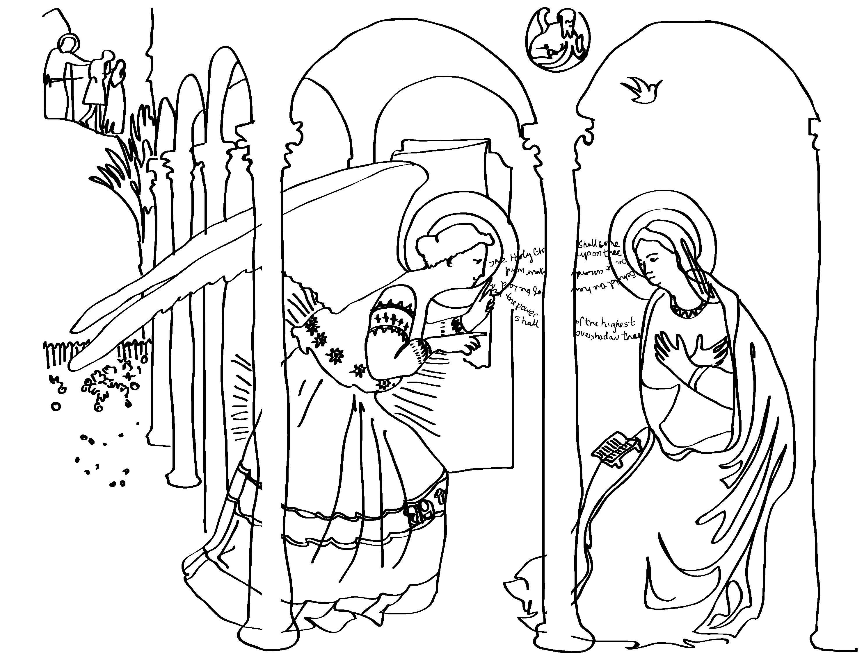 Annunciation Coloring Page at GetColorings.com | Free printable