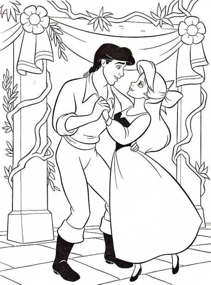 Ariel And Eric Coloring Pages At Free Printable Colorings Pages To Print And