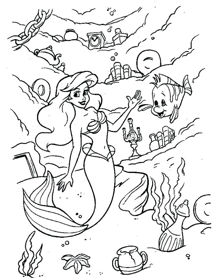 Ariel And Flounder Coloring Pages at GetColorings.com   Free printable ...