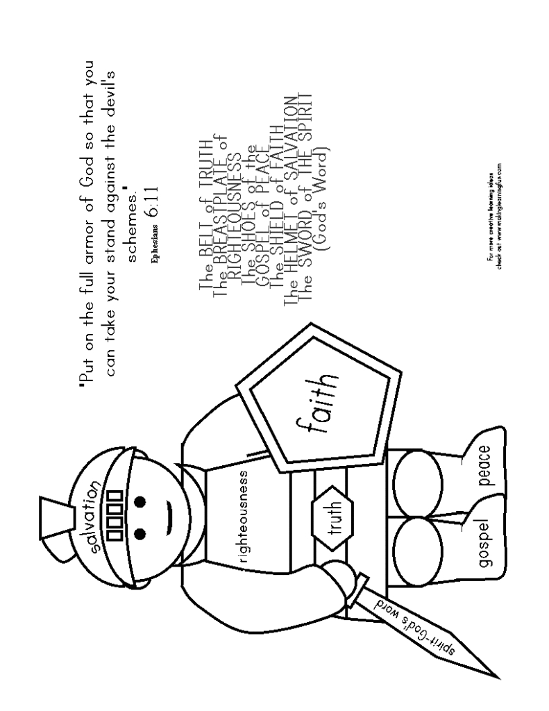 Armor Of God Coloring Pages At Getcolorings Free Printable