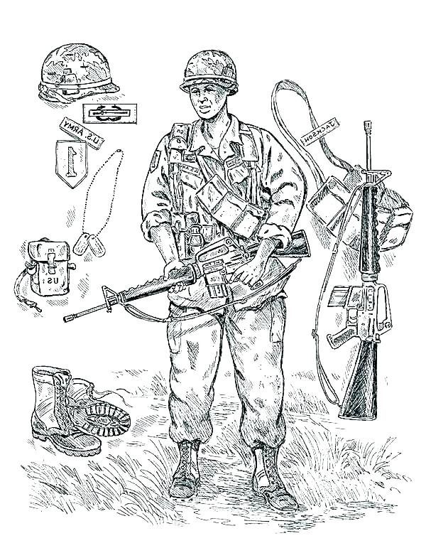Army Coloring Pages Soldier at Free printable
