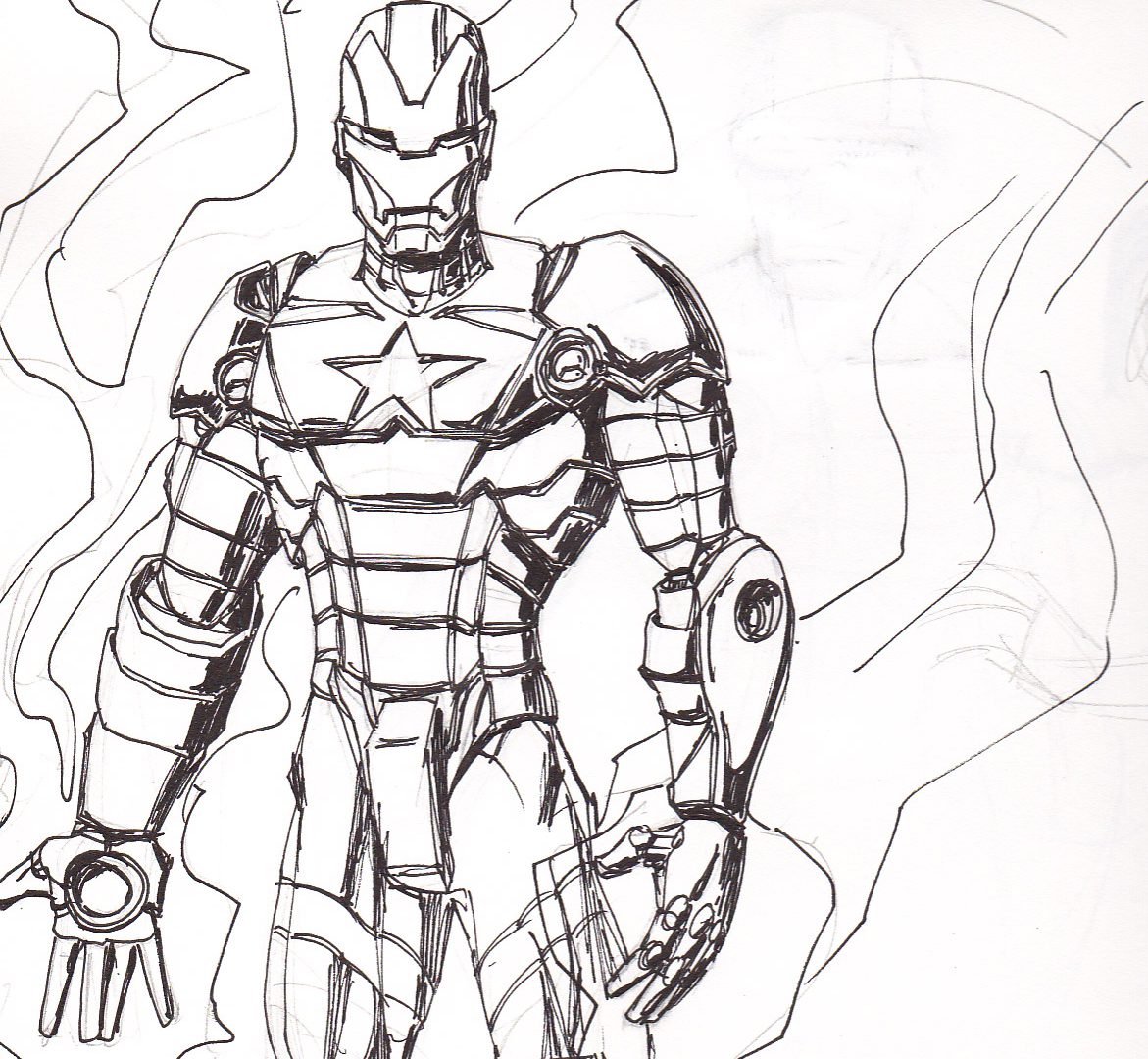 Раскраска Мстители Железный человек Марк 85