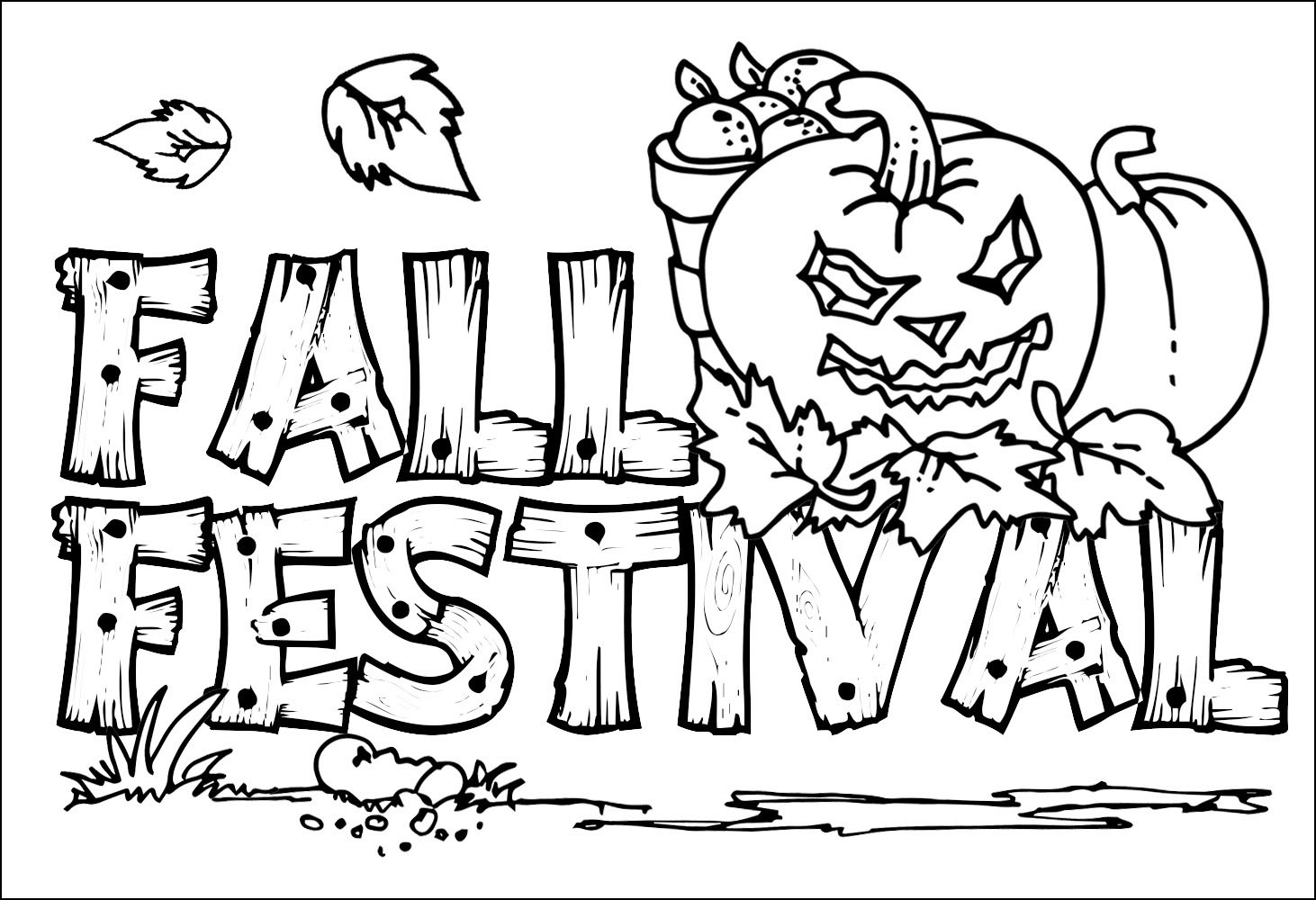 fall autumn coloring pages