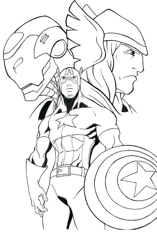 540x820 Thor Coloring Page In Avengers Pages Free Printable