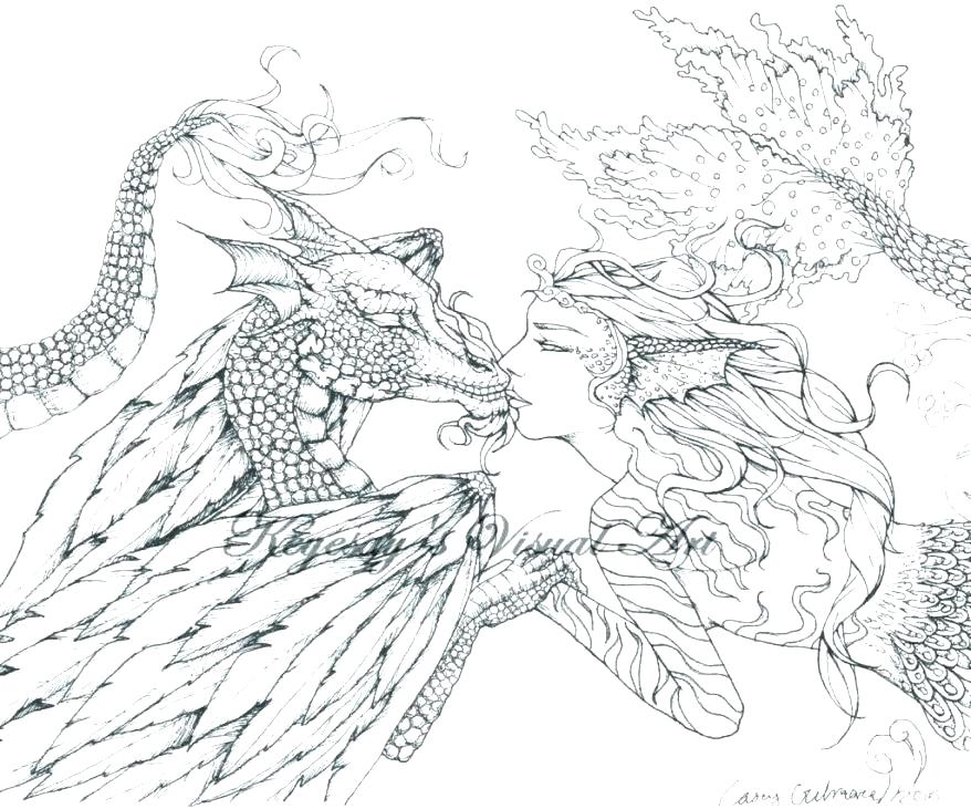 878x731 Awesome Dragon Coloring Pages Realistic Fairy Trend