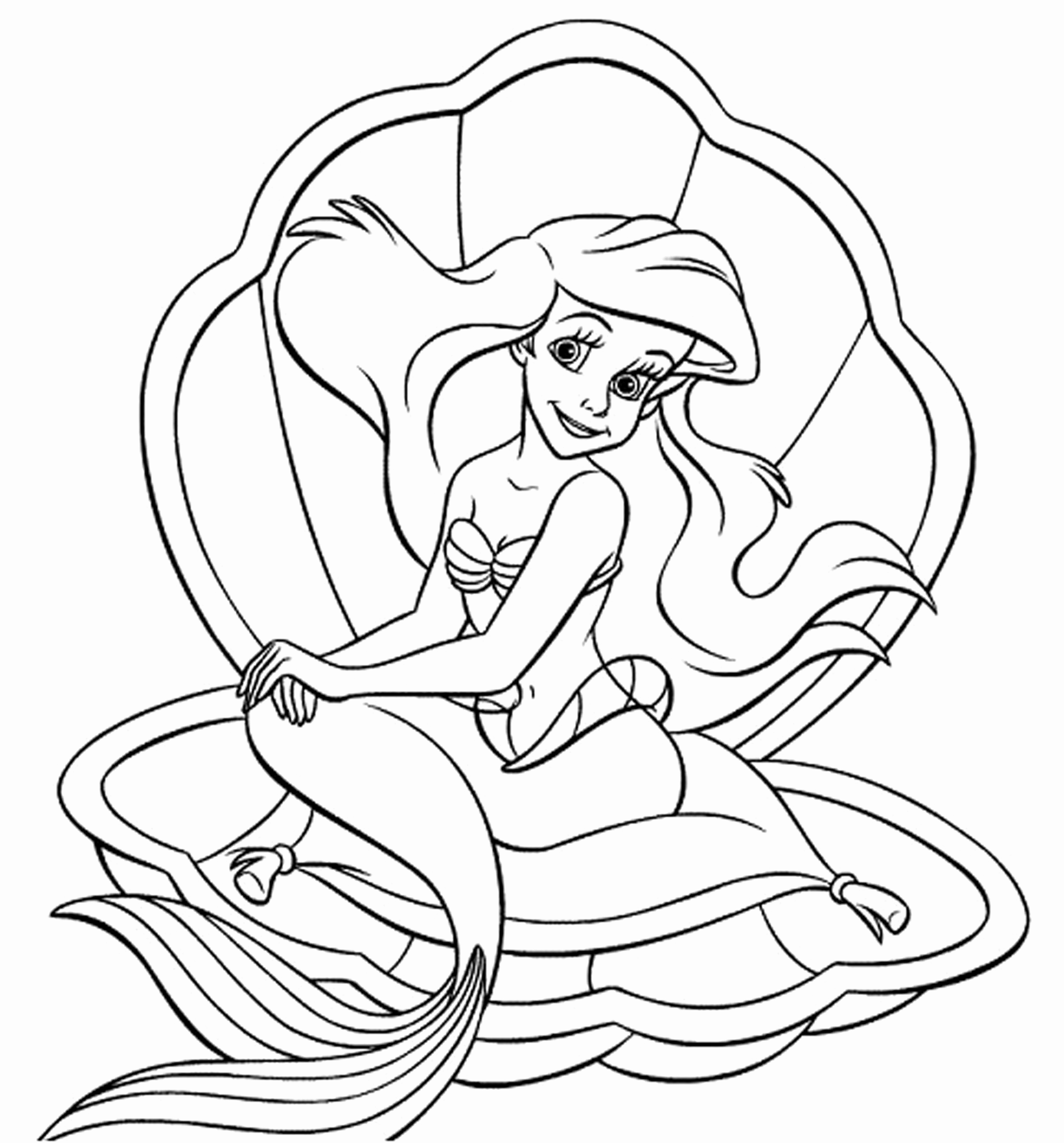 Baby Ariel Coloring Pages at Free printable