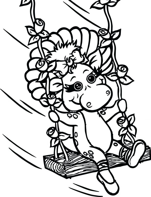 Barney Baby Bop Coloring Page Coloring Pages