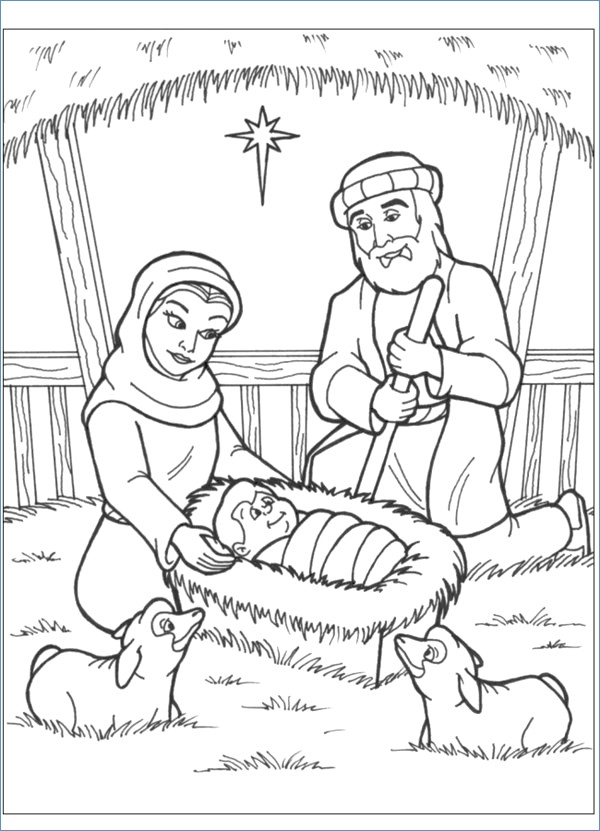 Coloring Pictures Of Baby Jesus In A Manger Coloring Pages