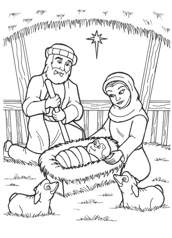 Baby Jesus In A Manger Coloring Pages At Getcolorings Free