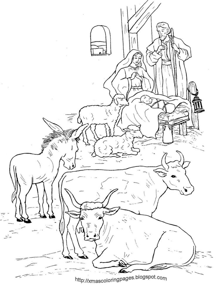 Coloring Pages Of Jesus In The Manger At Free
